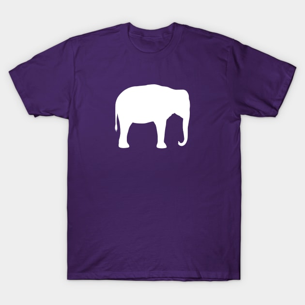 Asian Elephant Silhouette | White Elephant T-Shirt by Coffee Squirrel